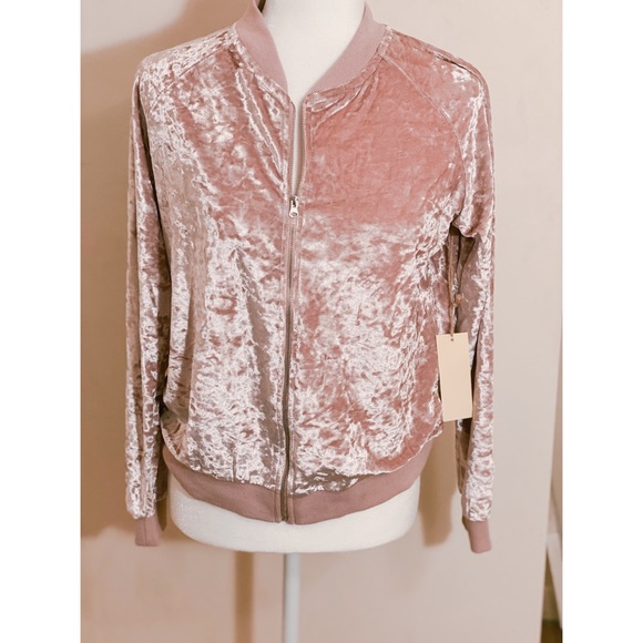 VELVET Paper+Tee Barbie Pink Velvet ZIP Up Jacket - Picture 2 of 7